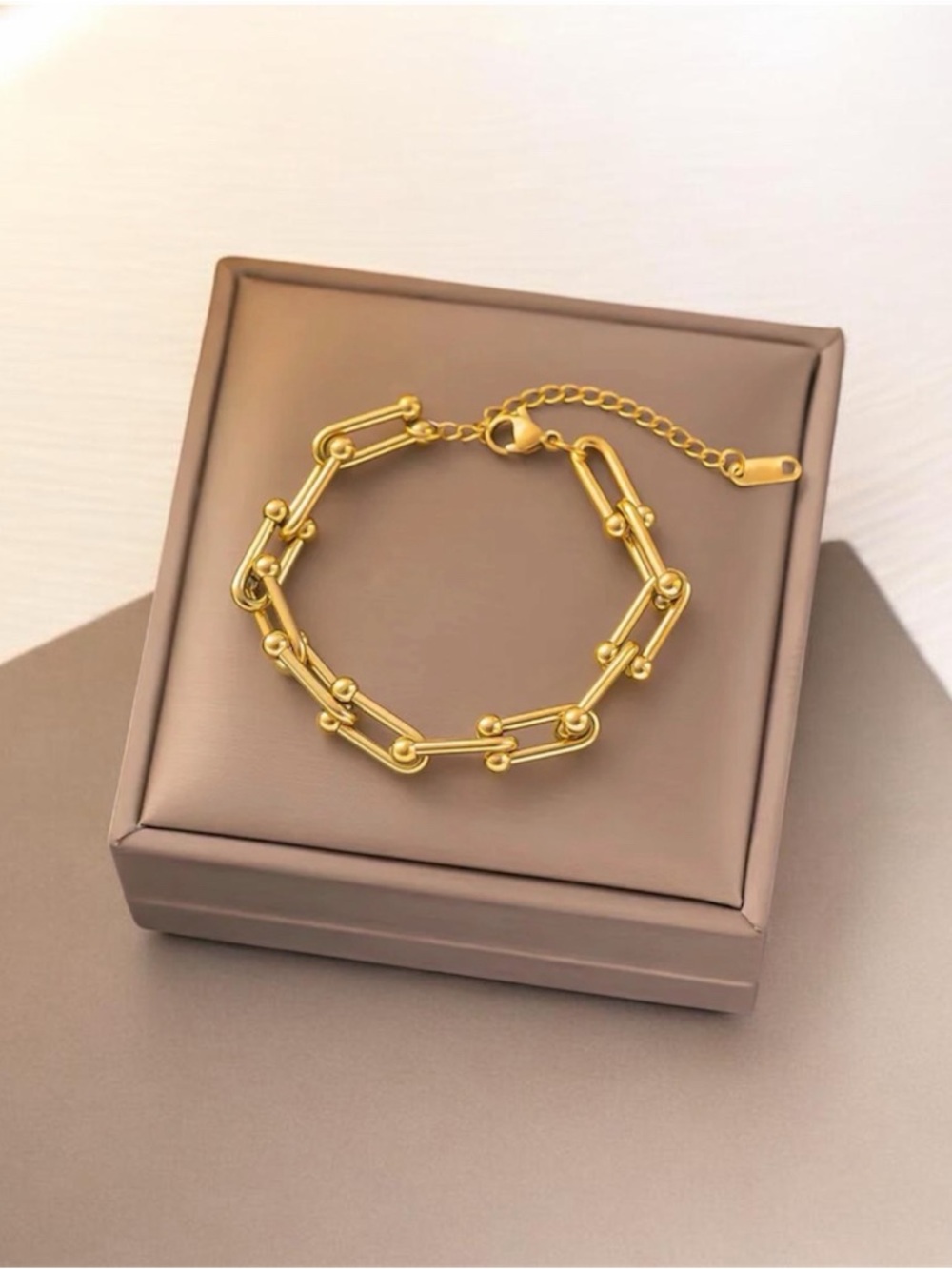 Horsebit Bracelet 18KT Yellow Gold Plated PVD Coated NWT
